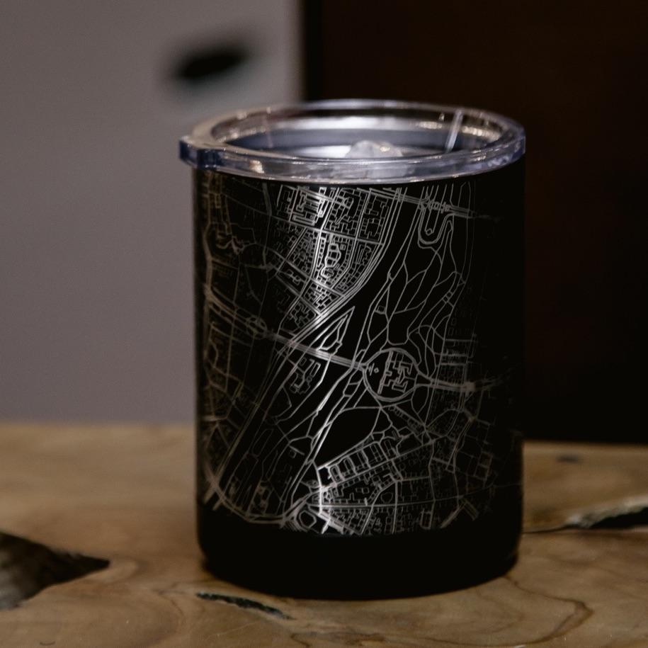 Charlotte - North Carolina Map Insulated Cup in Matte Black