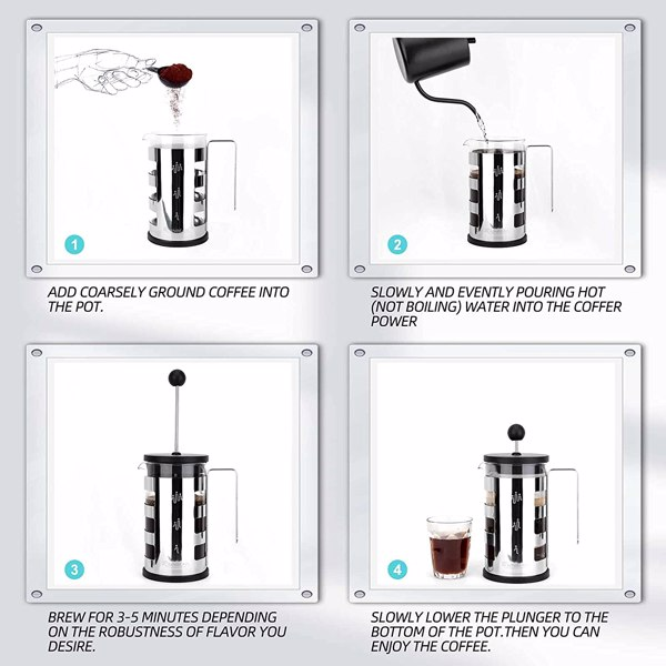 Stainless Steel 600ml French Press Coffee Maker
