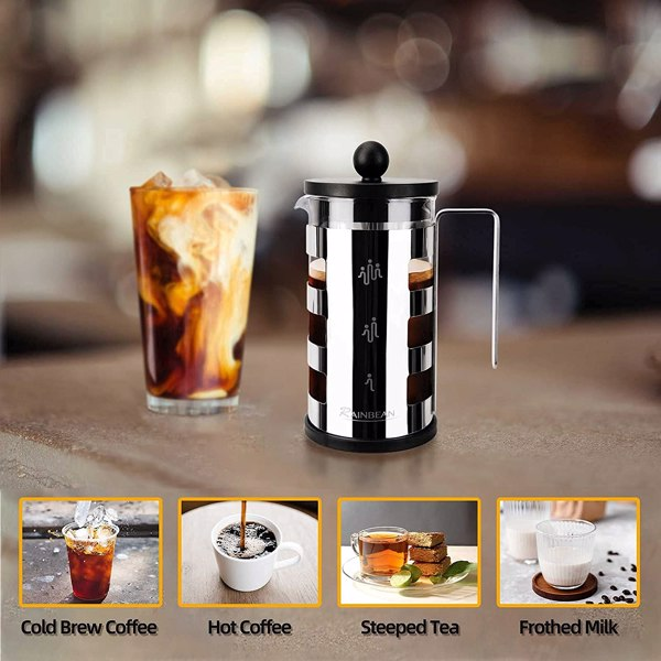 Stainless Steel 600ml French Press Coffee Maker