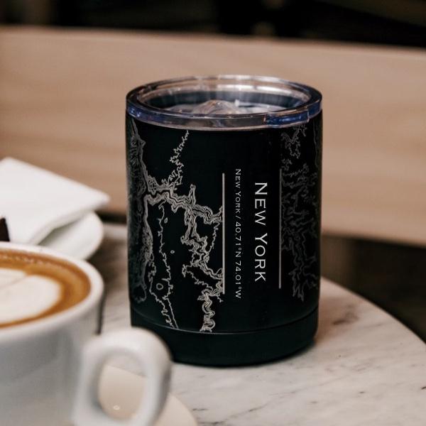 New York - New York Map Insulated Cup in Matte Black